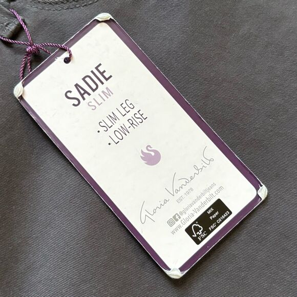 Gloria Vanderbilt Pants Sadie Slim Leg Low Rise Gray New Womens Size 18 - Picture 6 of 11